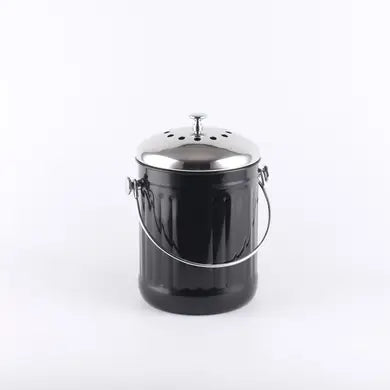 KB 4.7Q Black Enamel Steel Compost Bin
