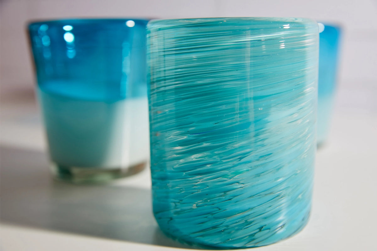 Handblown Glasses Aqua