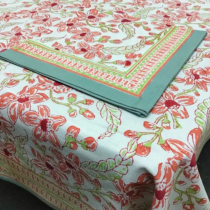 60x60 Frangipani White Square Tablecloth