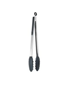 Silicone 9" Black Handle Tongs