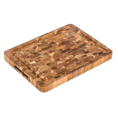 End Grain 16x12 Butcher Block Board w/Hand Grips & Juice Canal