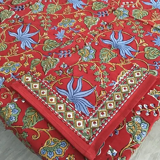 Red Indo Fleur Napkin