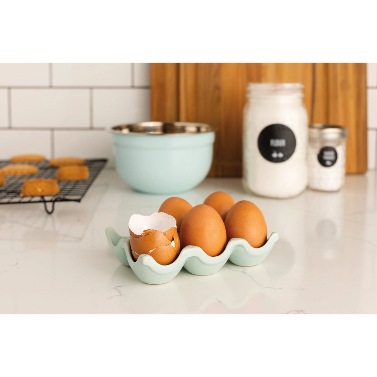 Ceramic Egg Crate, Robin's Egg Blue