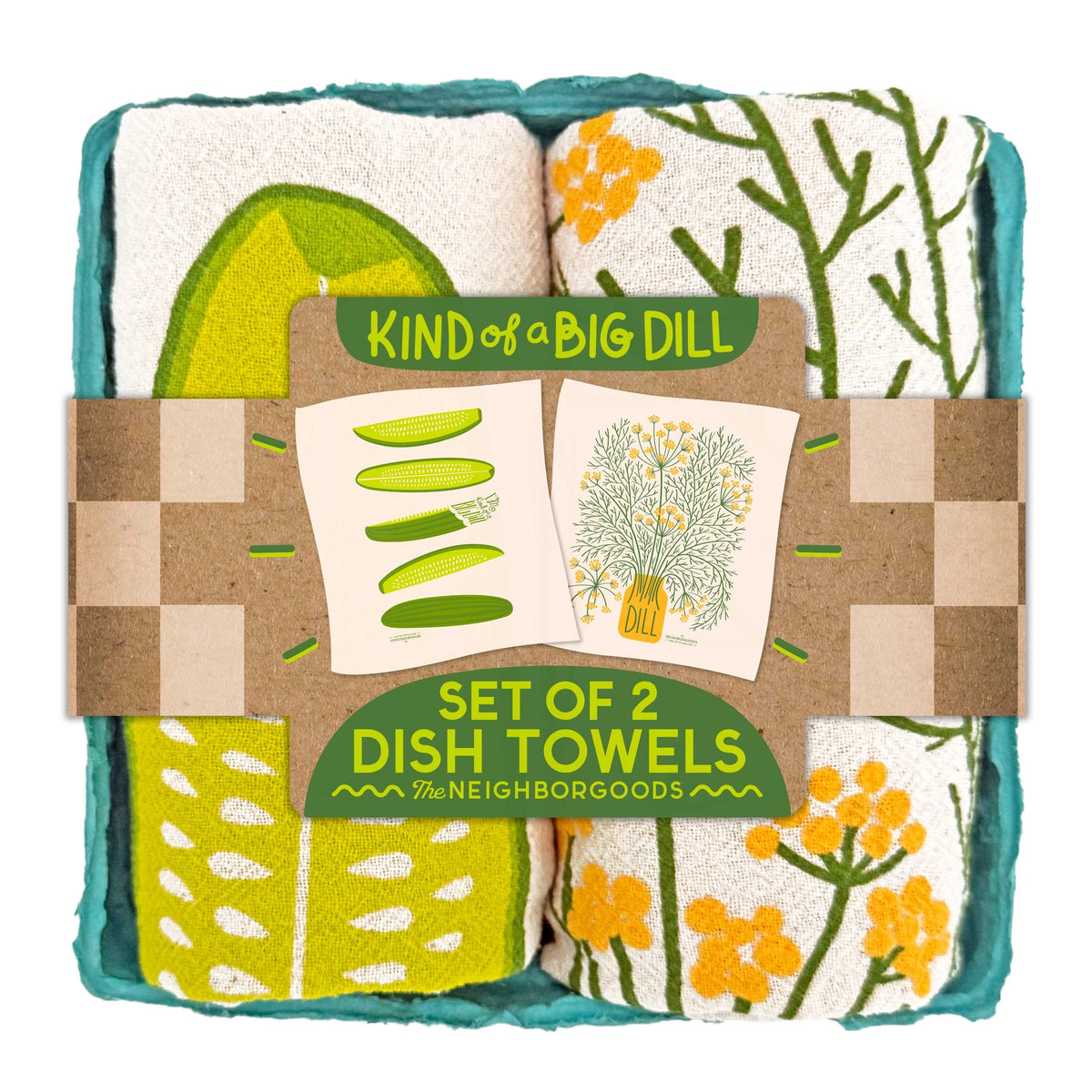 "Big Dill" Floursack Dish Towel S/2