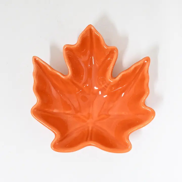 Orange 3.5" Maple Leaf Sauce Dish
