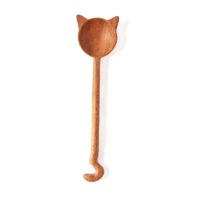 Cat Silhouette Hand-Carved Wooden Spoon