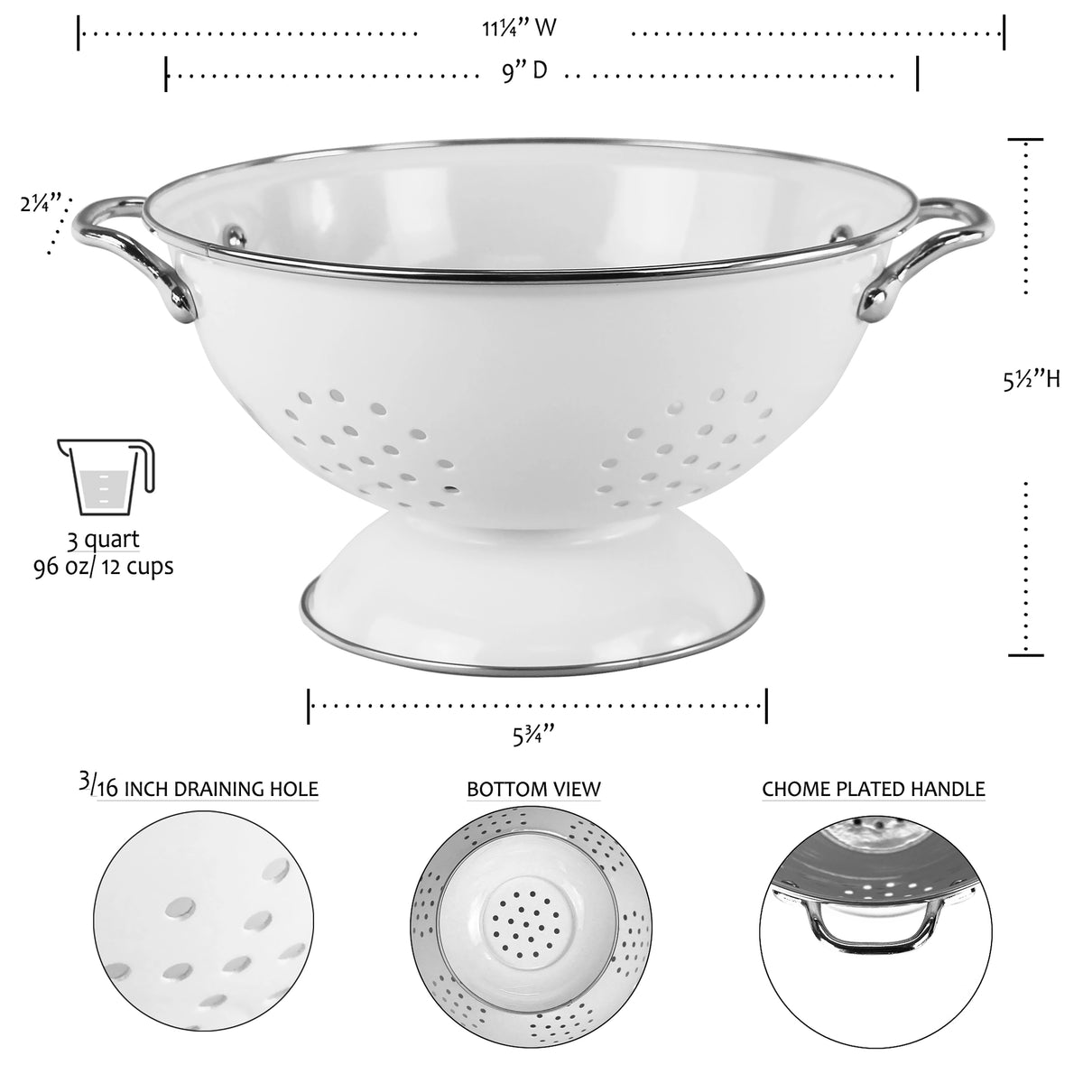 Orange 3qt Colander