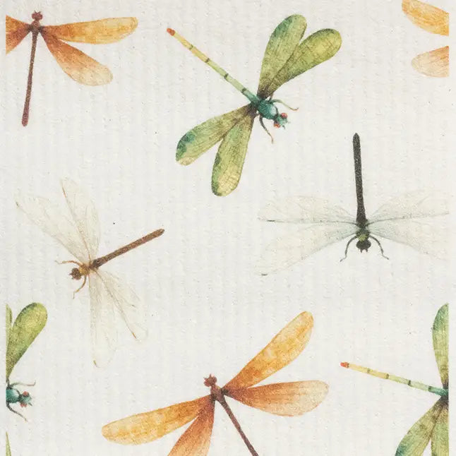 Swedish Dishcloth, Dragonfly Collage