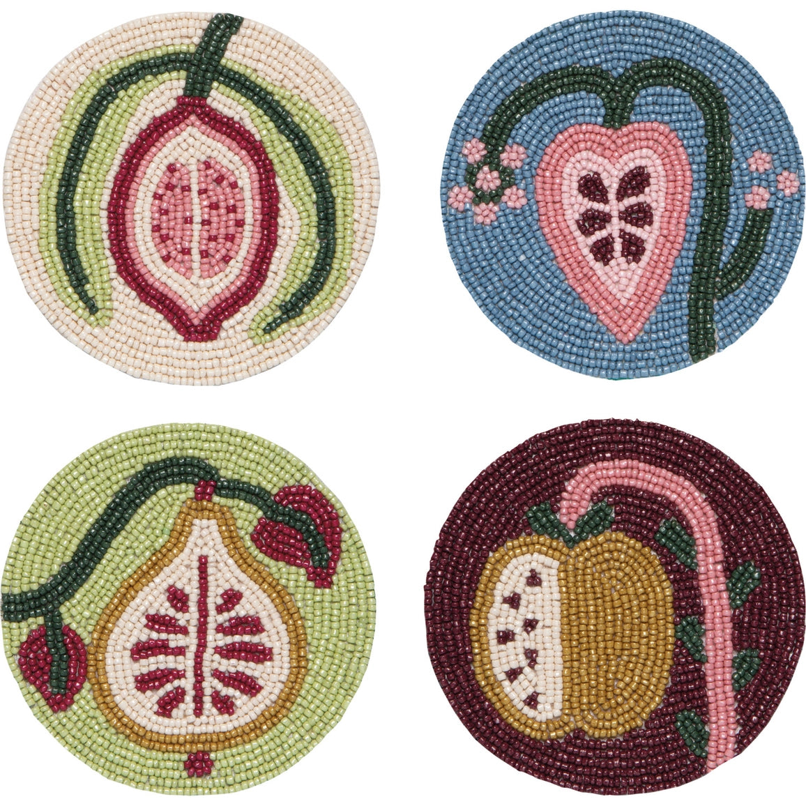 Pome Beaded Coasters S/4
