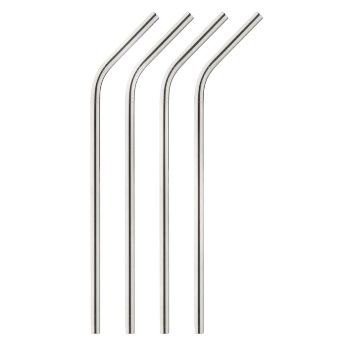 Bent Drink Straws SS S/4 Reusable