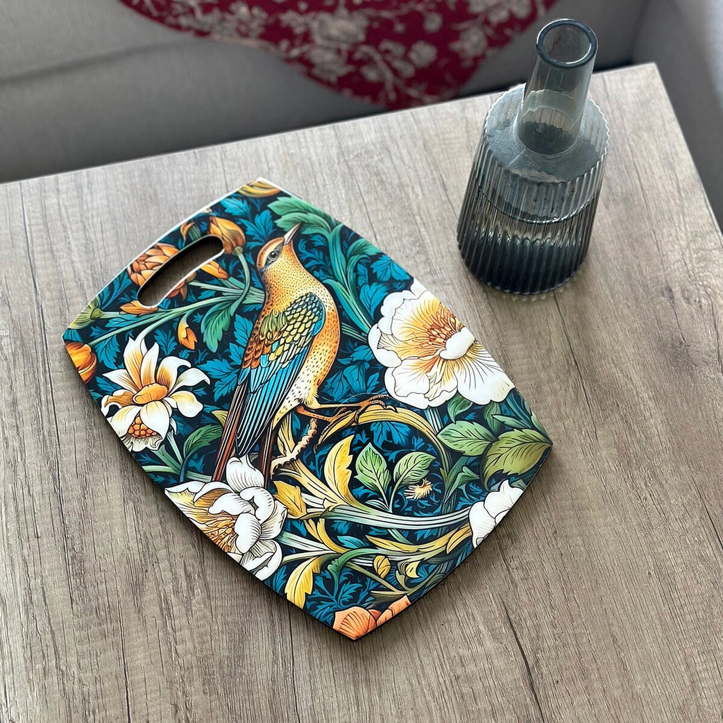 Birds William Morris Wooden Serving and Cutting Board