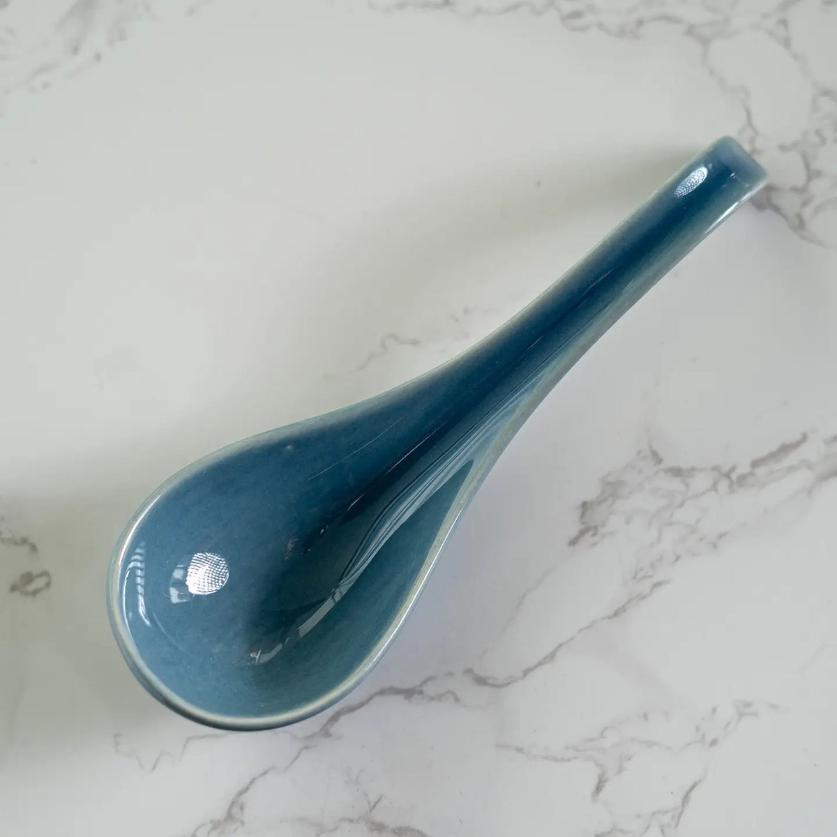 Blue 5.9"L Porcelain Soup Spoon