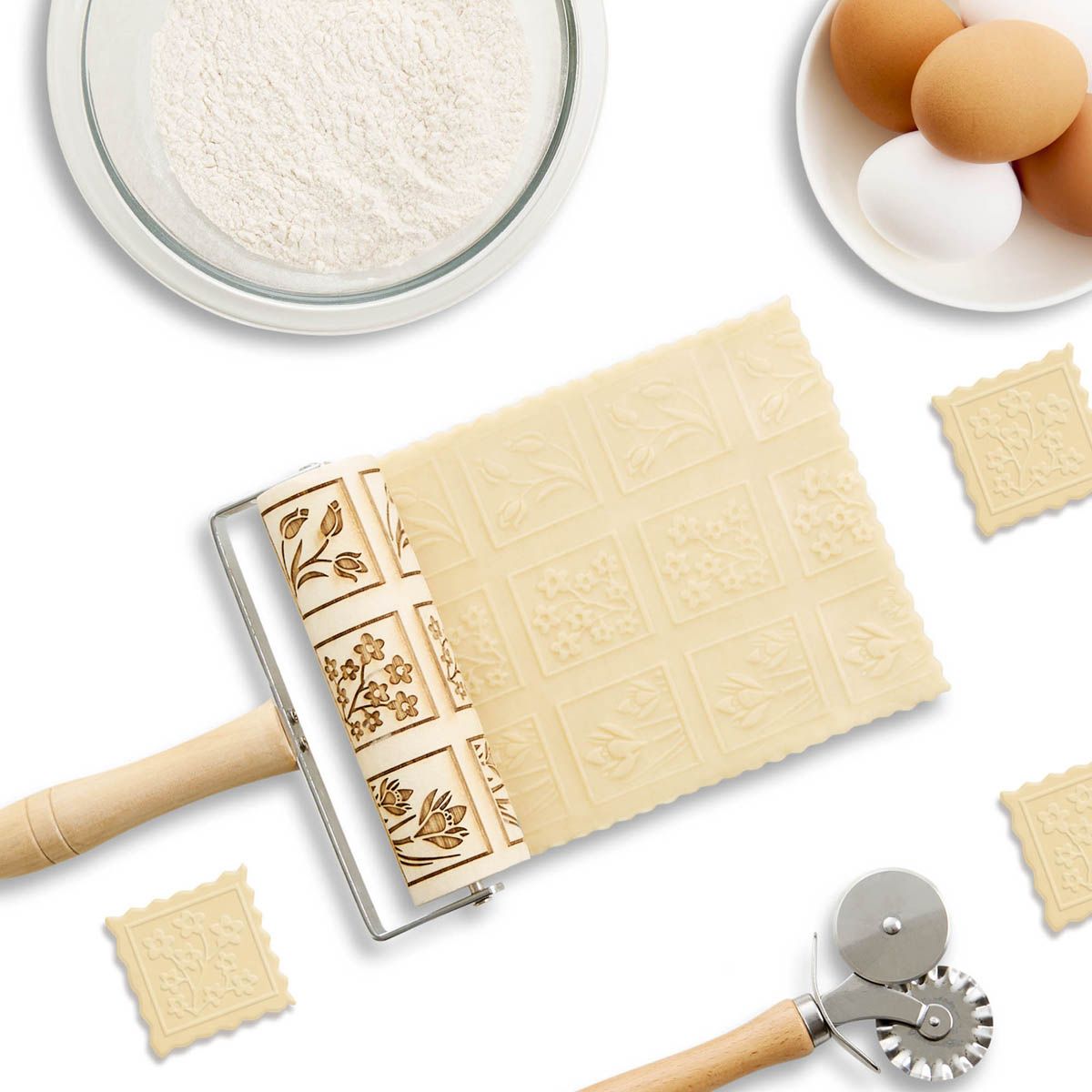Spring Flowers Embossed Mini Rolling Pin