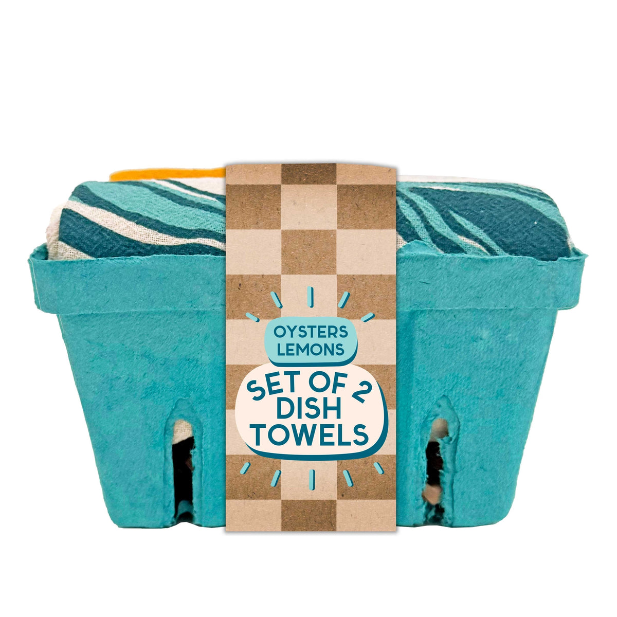 "Fresh Oysters" Floursack Dish Towel S/2