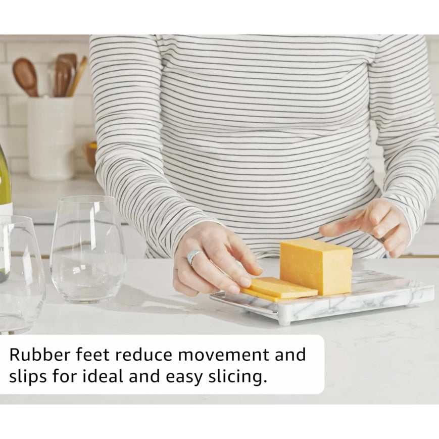 Marble Cheese Slicer White 8”x5”
