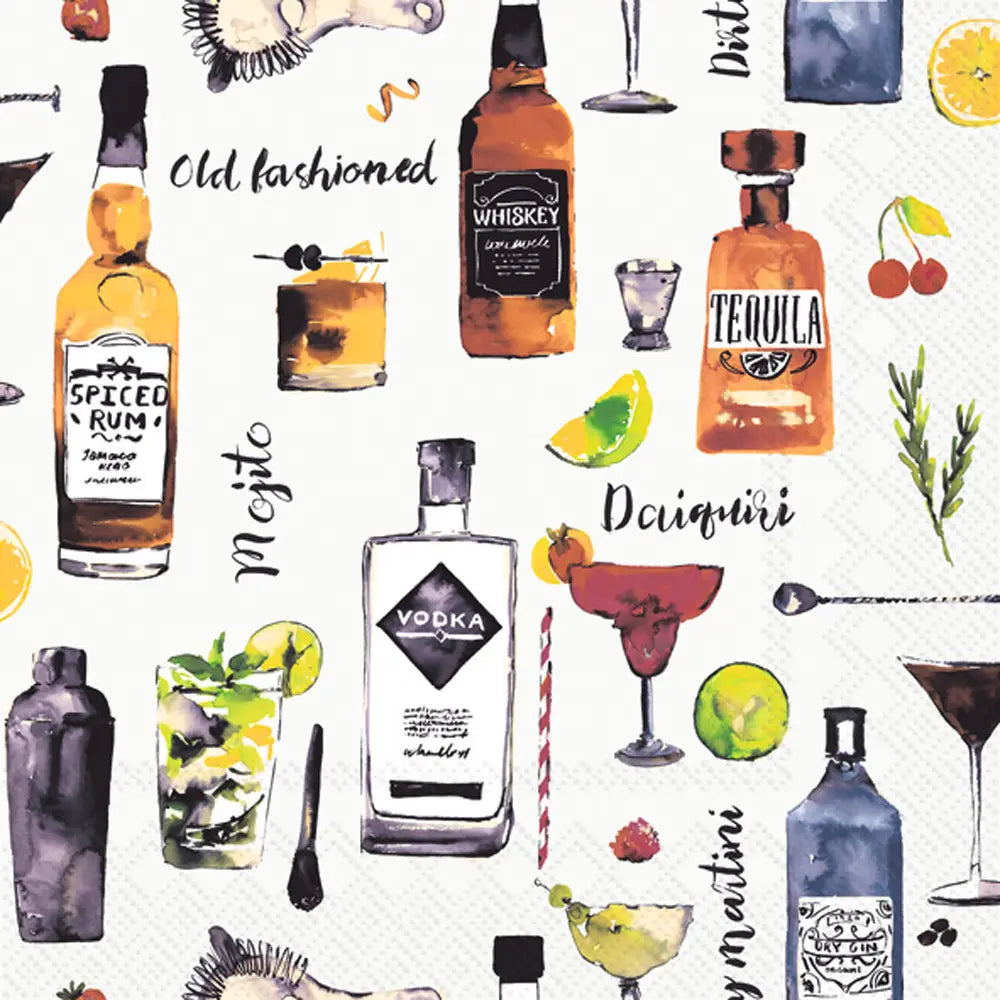 Cocktail Themed Cocktail Napkins, Pack of 20