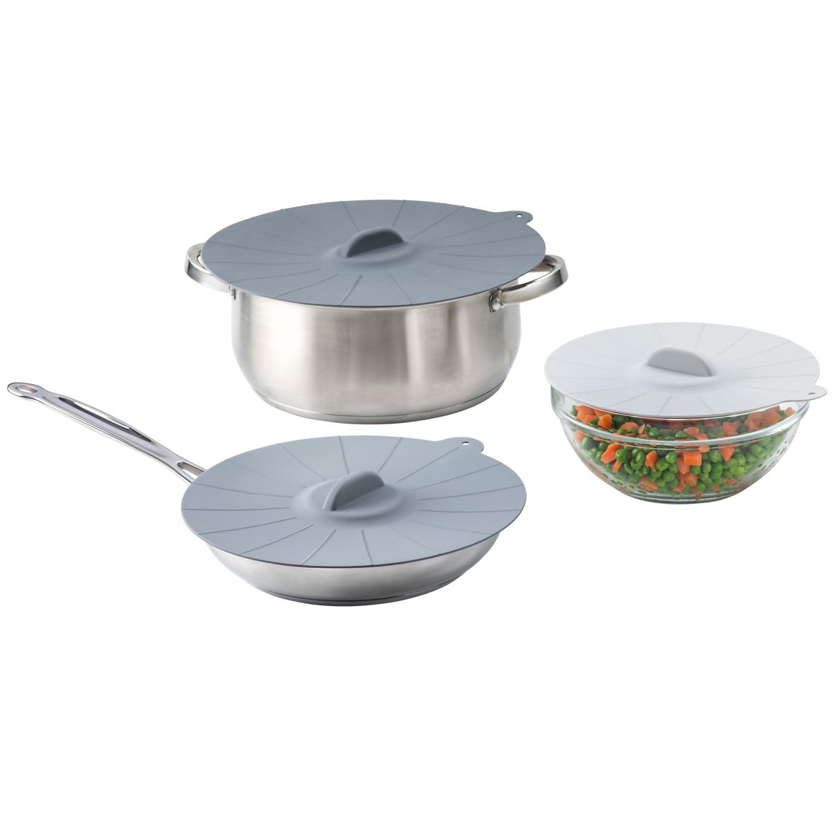 Gray S/3 Silicone Lids