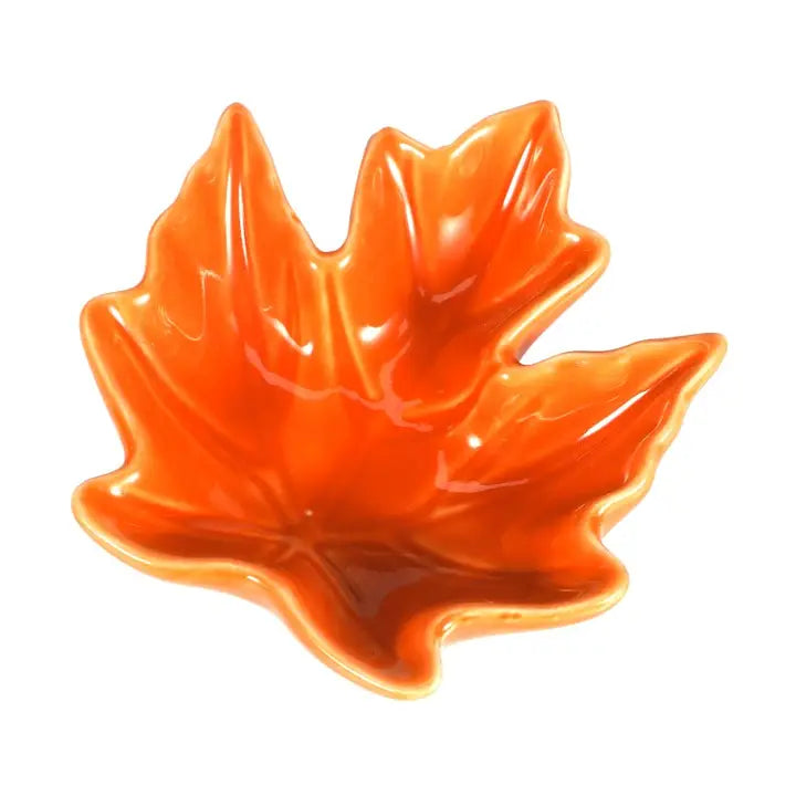 Orange 3.5" Maple Leaf Sauce Dish