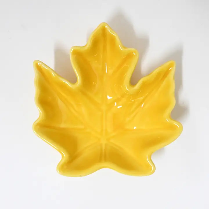 Yellow 3.5" Maple Leaf Sauce Dish