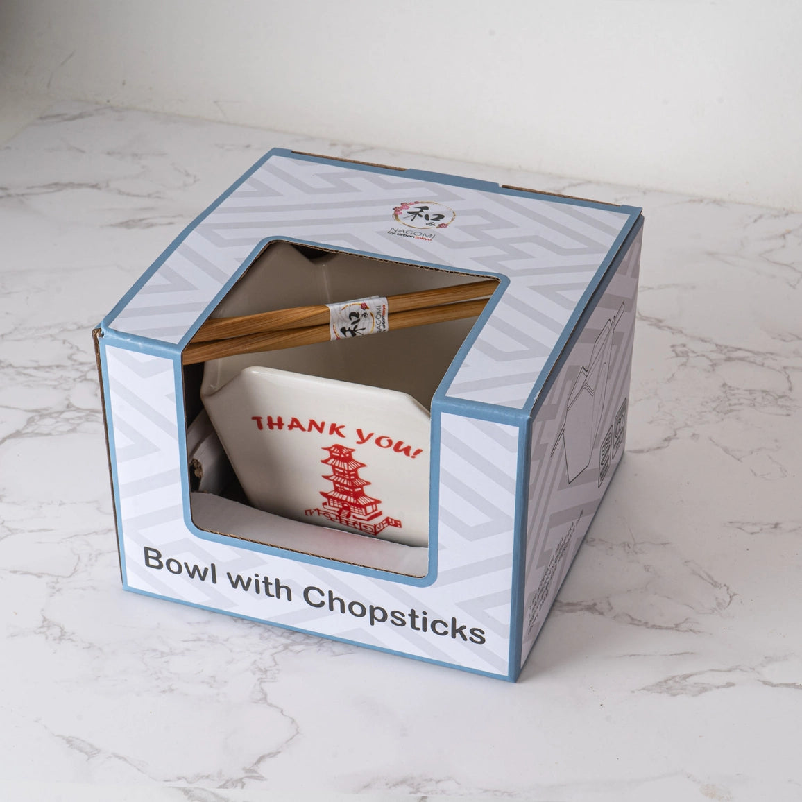 Pagoda 16oz Takeout Box & Chopsticks Set