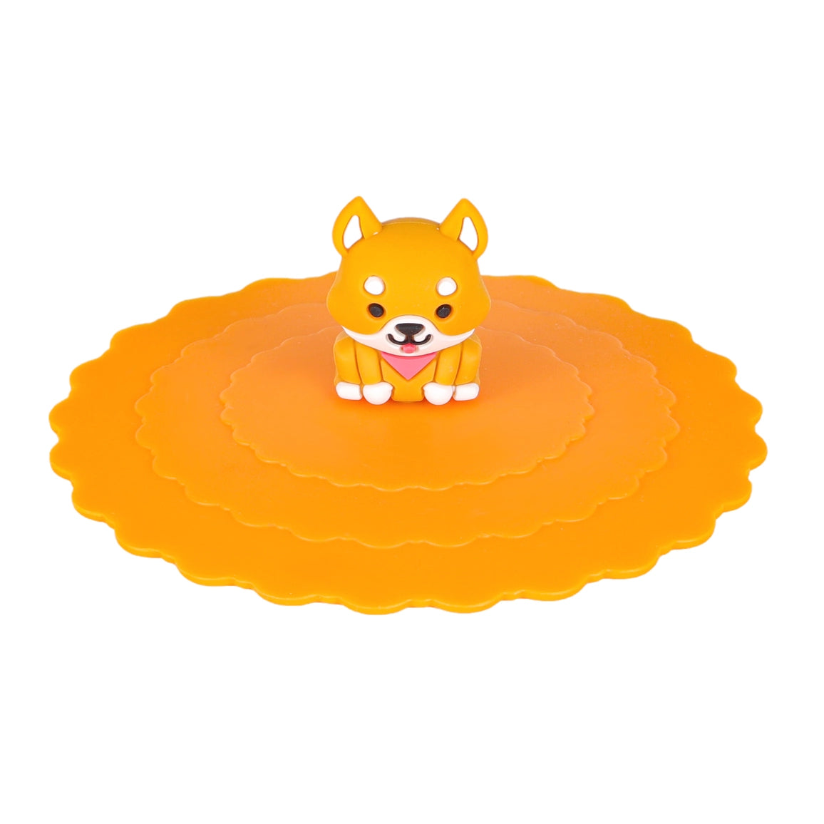 Orange Shiba Inu Silicone Mug Lid