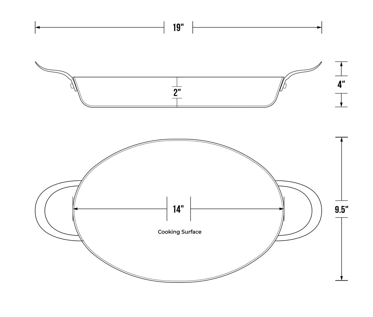 Oval Roaster 14"x9.5" Mineral B Element