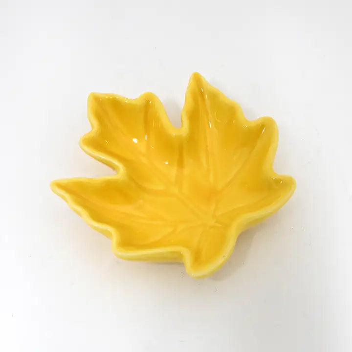 Yellow 3.5" Maple Leaf Sauce Dish