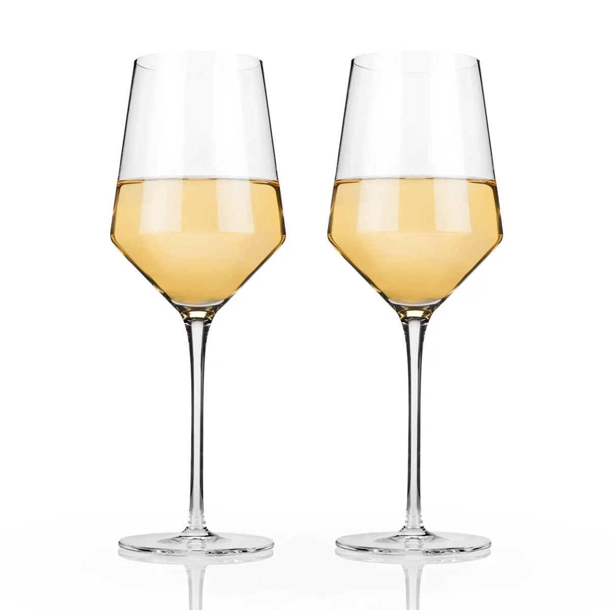 S/2 Angled Crystal Chardonnay Glasses