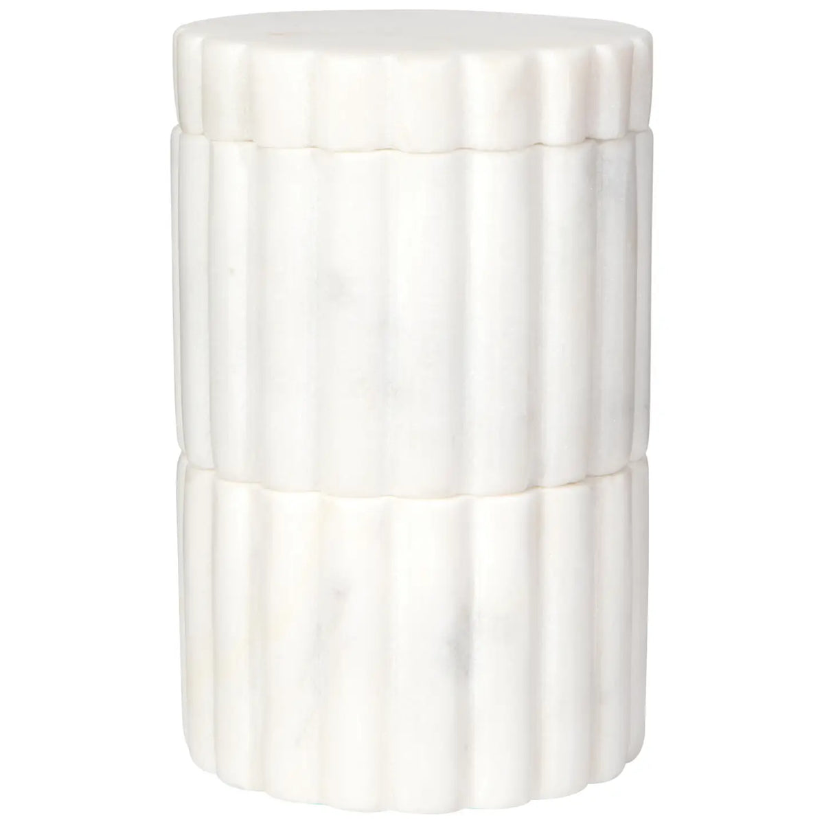 White Marble Fluted Salt Cellar