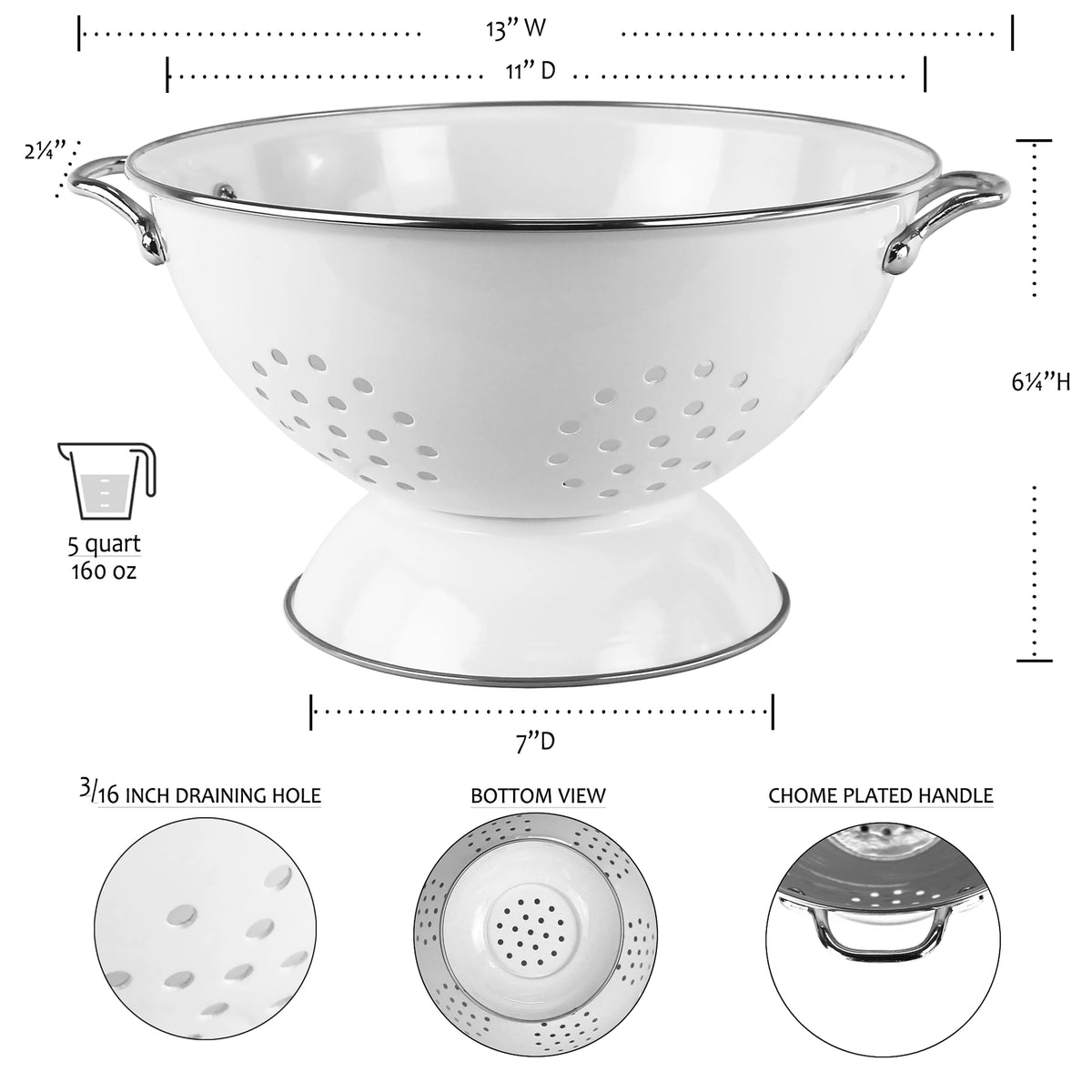 Red 5qt Colander