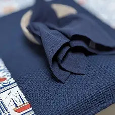 Navy Solid Woven Homespun Napkin