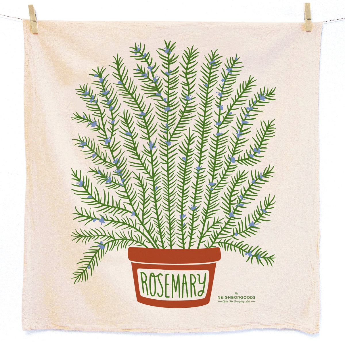 'Rosemary Fig" Floursack Dish Towel S/2