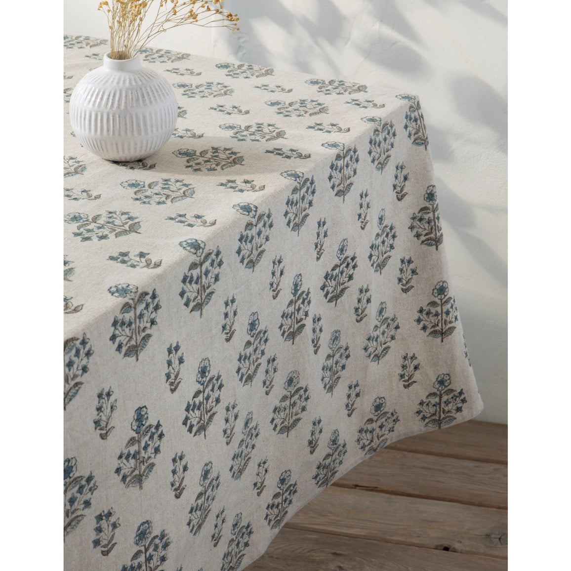 60x90 Salvia Block Print Tablecloth