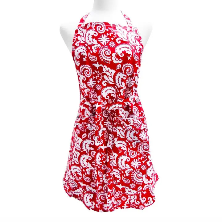 Mod Red Ruffle Apron