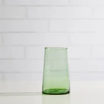 Handblown Moroccan Cone Glass, Large Green