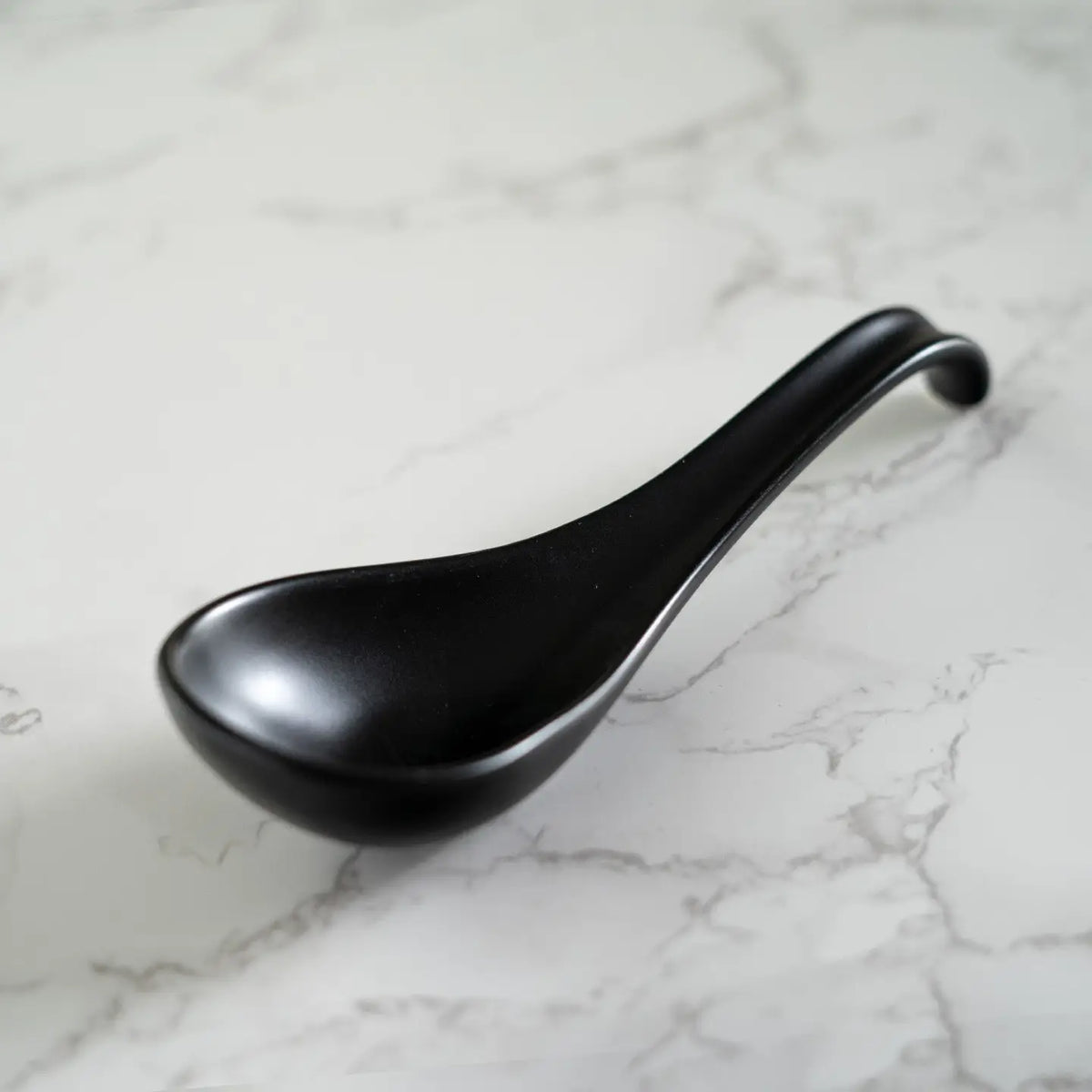 Black 5.9"L Porcelain Soup Spoon