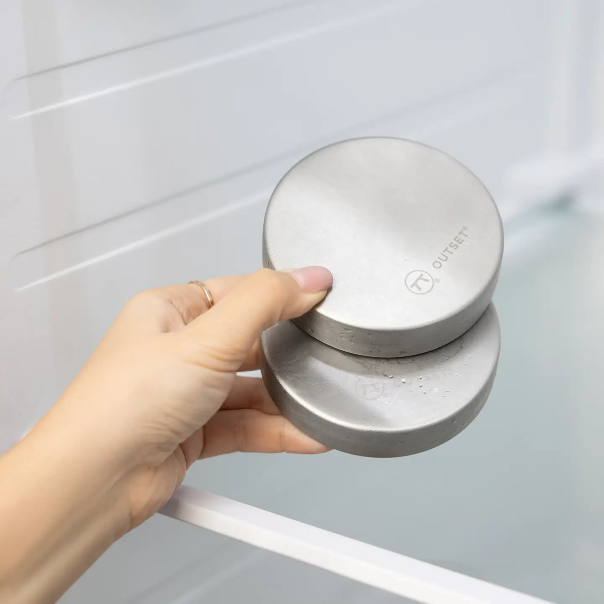 Stainless Steel Round Ice Packs, Set of 2, 3.75"