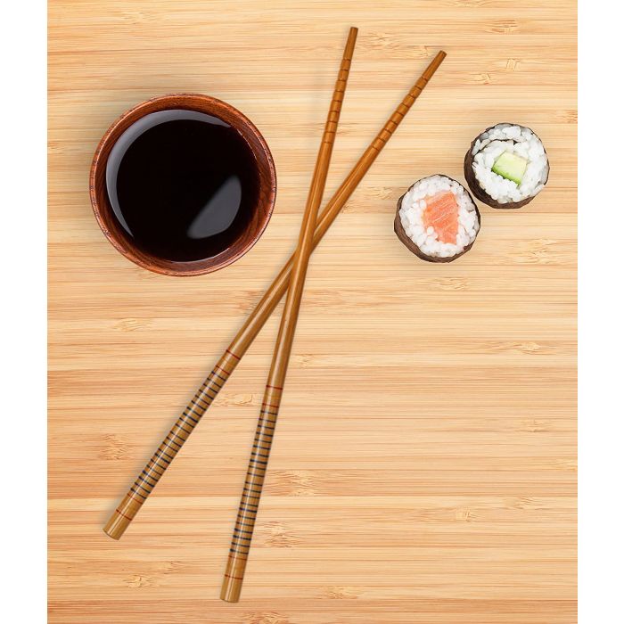 Silk Wrap Bamboo 5 Pair Chopsticks