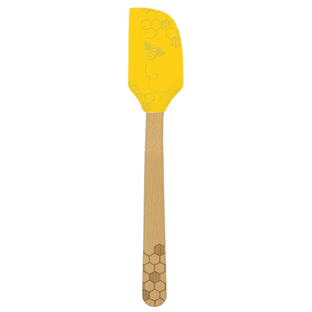 Bee Small Silicone Spatula, Beechwood