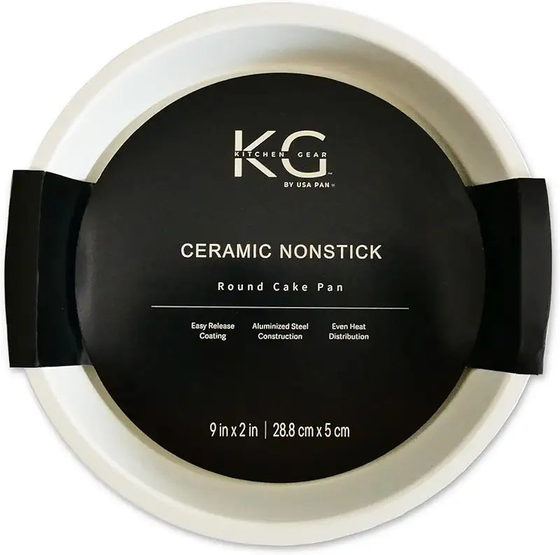 9" Round Cake Pan Vanilla Ceramic