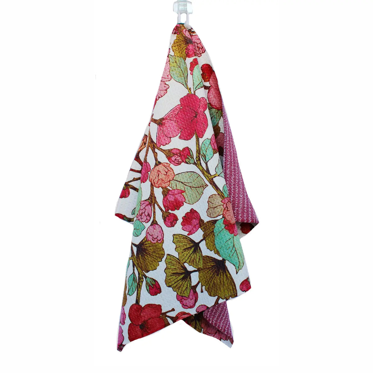 Maroon Blossoms | Two Sided Microfiber Kitchen Tea Towels