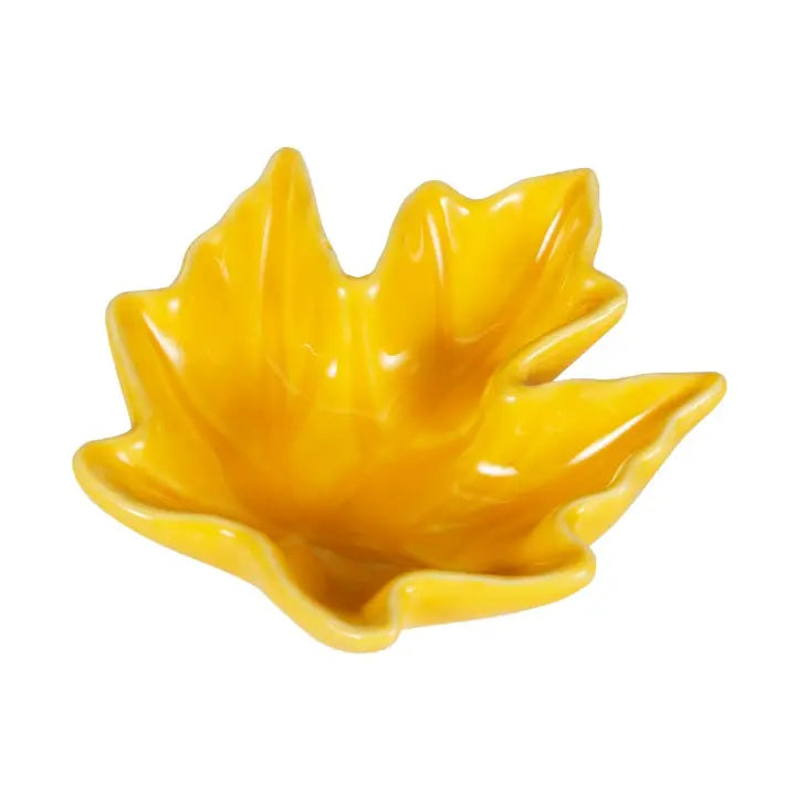 Yellow 3.5" Maple Leaf Sauce Dish