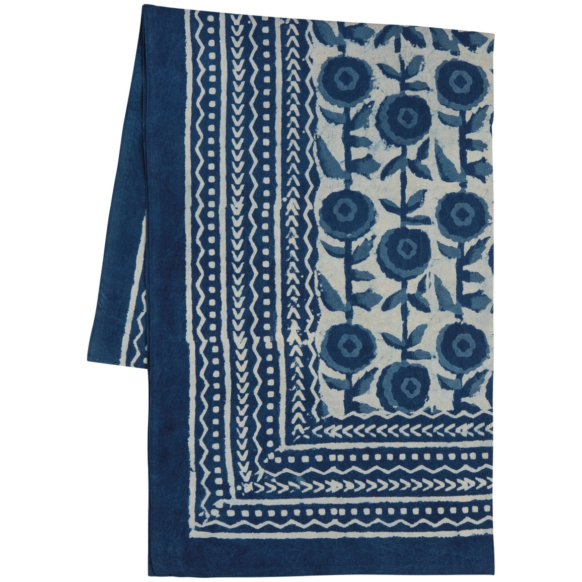 60x84 Gilia Block Print Tablecloth