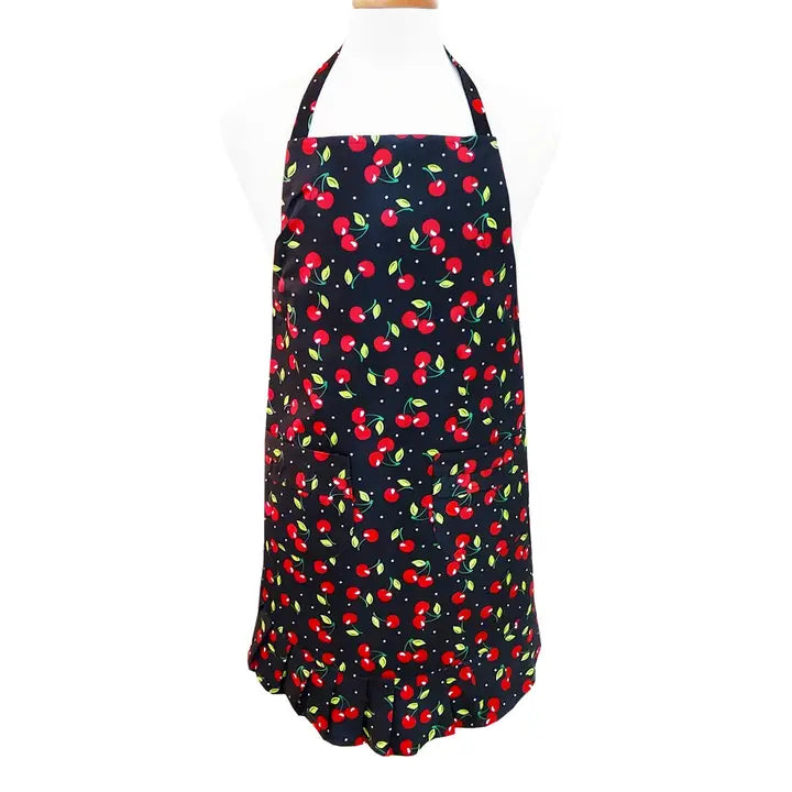 Black Cherries Ruffle Apron