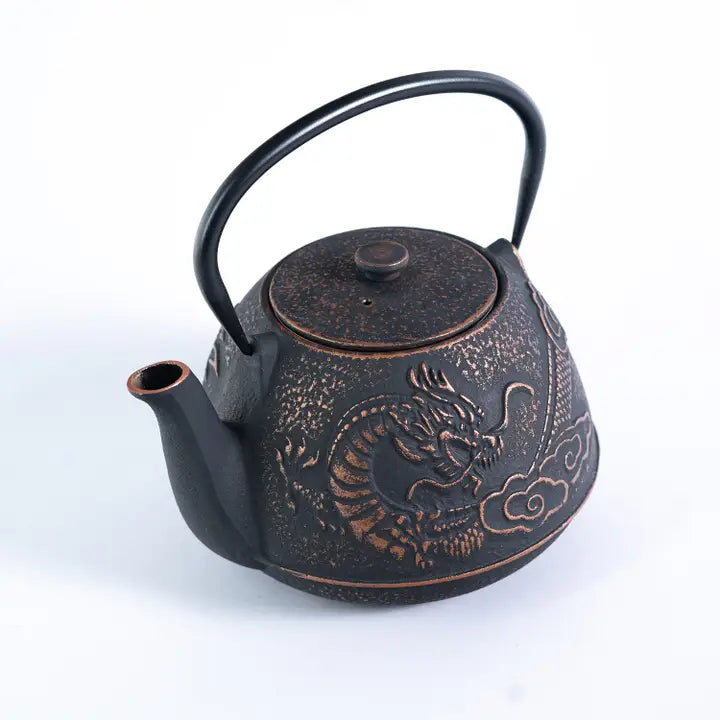 Bronze Dragon 40oz Cast Iron Tea Pot