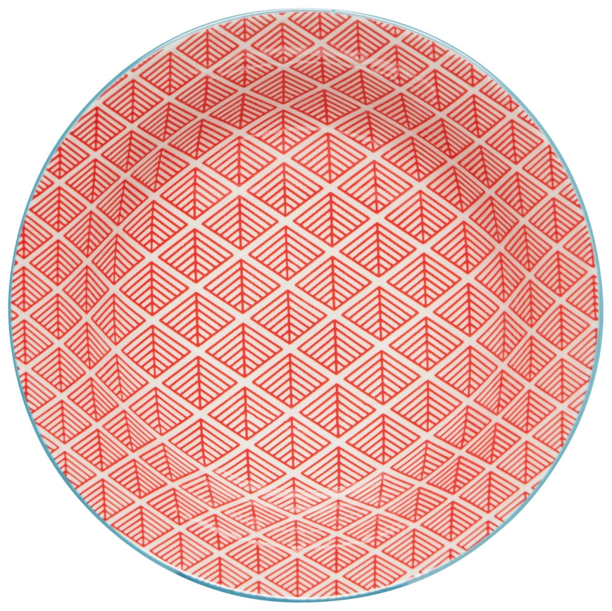 Blue Red Dash 8" Bowl