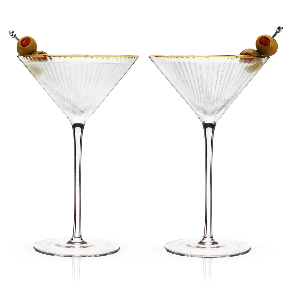 S/2 Martini Meridian Ripple Gold Rim