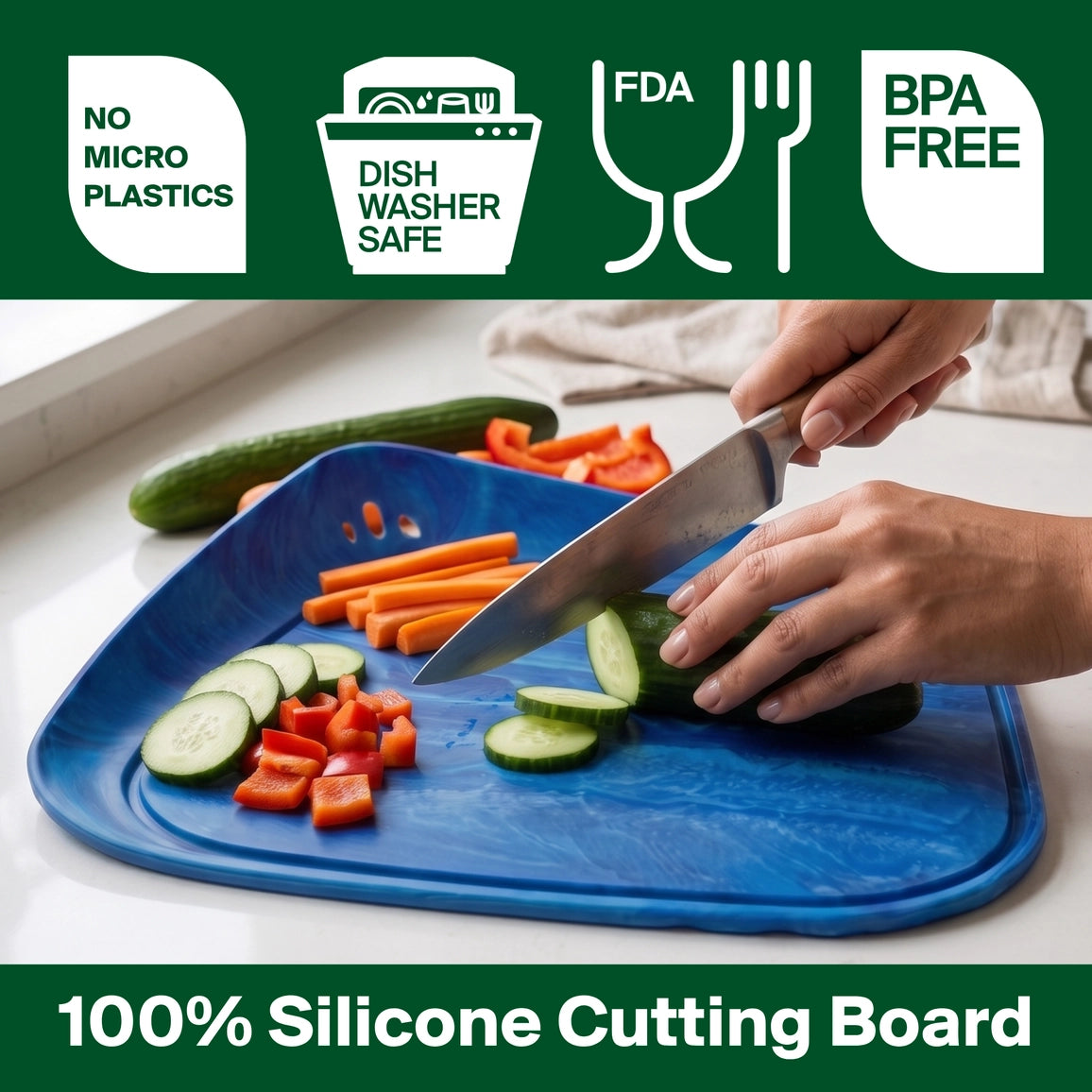Ice Blue Silicone Cutting Board