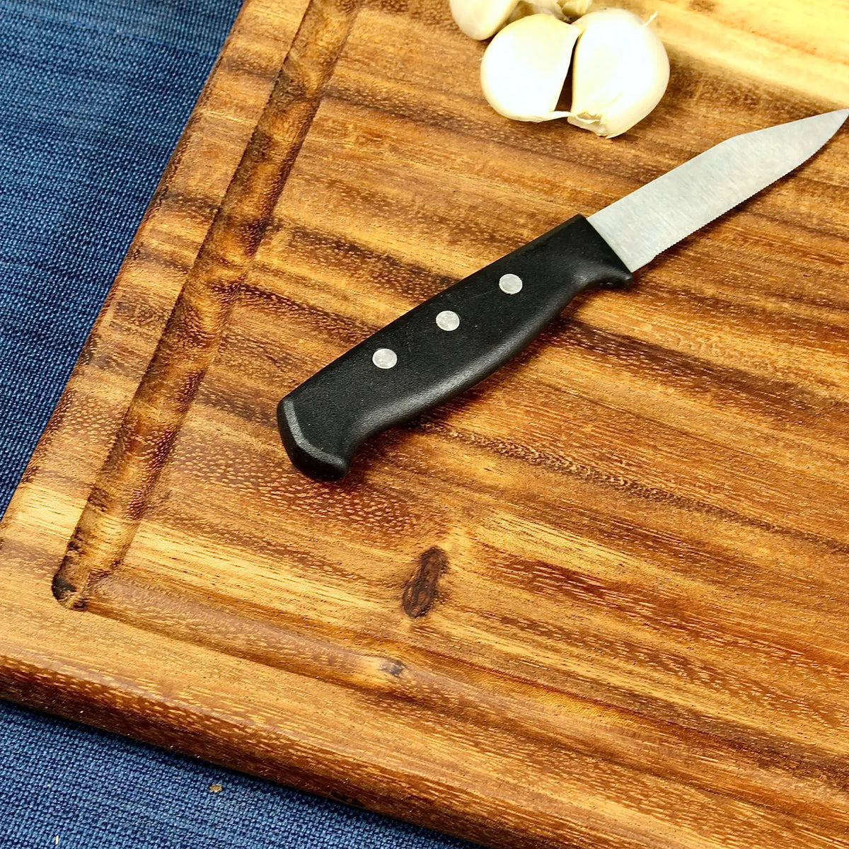 XL Live Edge Square End Board with Juice Groove