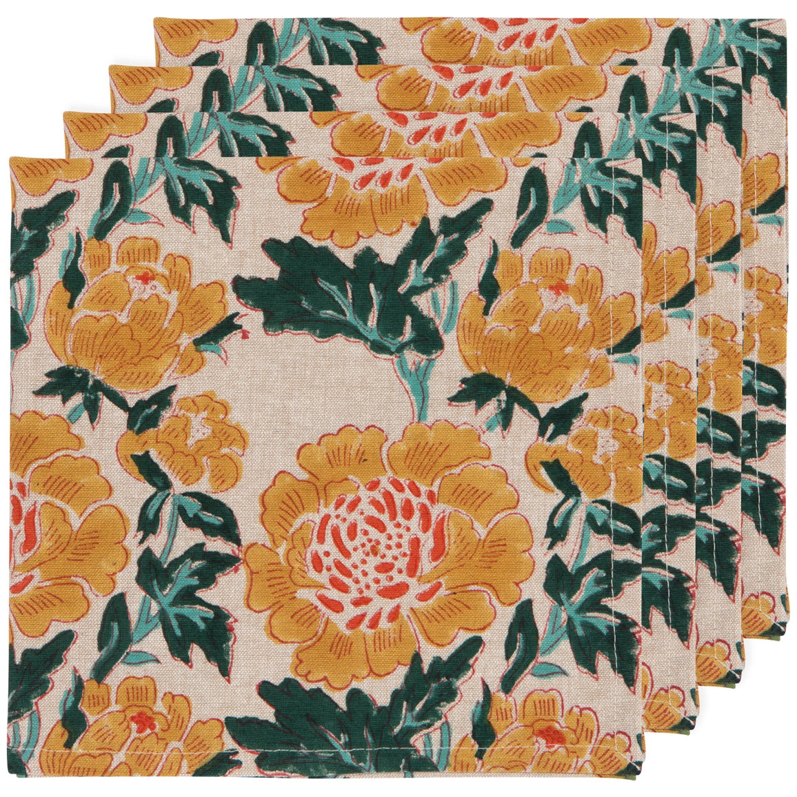 Goldenrise S/4 Block Print Napkins